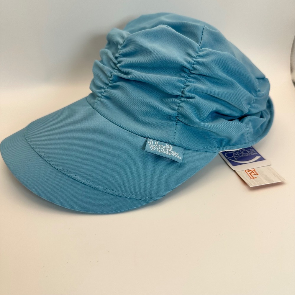 UV Skinz Sun Hat Womens S/M Blue Ruched UPF 50+ Protection Outdoor Summer Cap